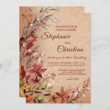 Romántico Boda de Borgoña Rústico Floral de Otoño