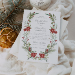 Invitación Romántico Boda de marco de vegetación de invierno