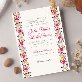 Invitación Romántico Boda de marco floral de Pearl Swan