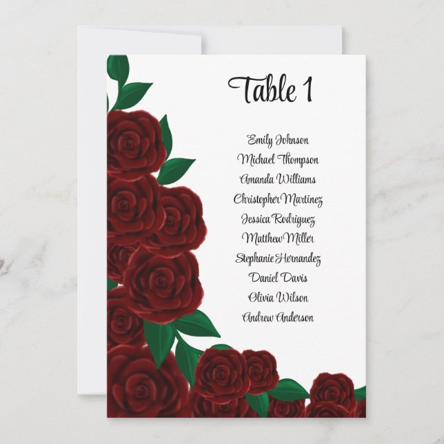 Invitación Romántico boda de rosa rojo otoño (Anverso)