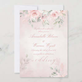 Invitación Romántico Boda de Rosas de Rubor Pink Secret Garde