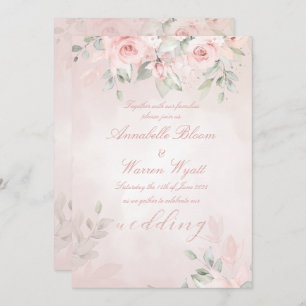Invitación Romántico Boda de Rosas de Rubor Pink Secret Garde