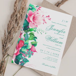 Invitación Romántico Boda de verano de primavera floral elega