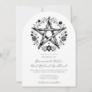 Invitación Romántico Boda floral Estrella de la Madera Rústic