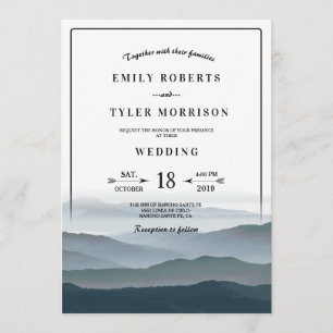 Invitación Romántico Boda Rústico de Montaña