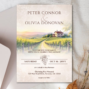 Invitación Romántico Boda Rústico de Viñetería