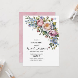Invitación Romántico Bouquet Floral Brunch & Bubbly
