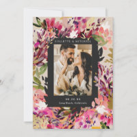Romántico Bouquet Hot Pink Wedding Save the Date