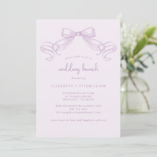 Invitación Romántico Bow Lilac Boda Brunch
