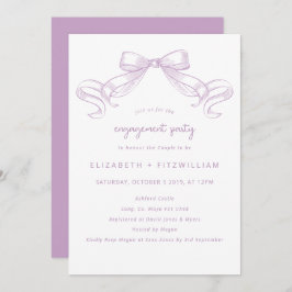 Invitación Romántico Bow | Lilac Engagement Party