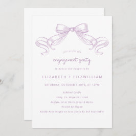 Invitación Romántico Bow | Lilac Engagement Party