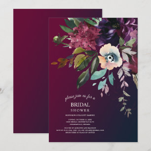 Invitación Romántico Burgundy Bridal Bouquet Bridal Shower