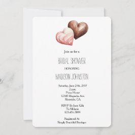 Invitación Romántico chocolate Strawberry Hearts Bridal Showe