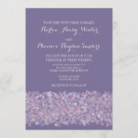Romántico Confetti Púrpura Invitado a la Boda
