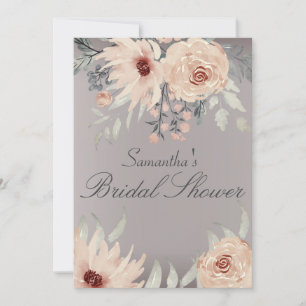 Invitación Romántico Coral Floral Británico Ducha
