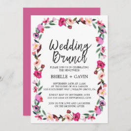 Invitación Romántico cuento de hadas Blossom Wreath Boda Brun