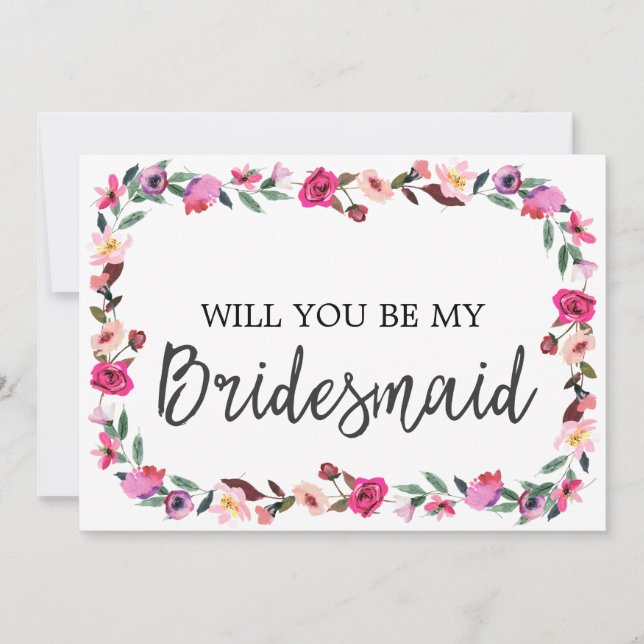 Invitación Romántico cuento de hadas serás mi dama de honor (Anverso)