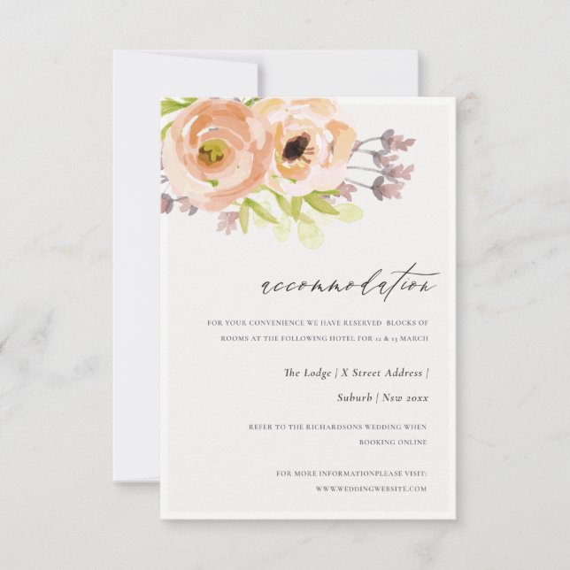 INVITACIÓN ROMÁNTICO DE COCINA ROMÁNTICA, PURPLE, AZUL FLORAL (Anverso)