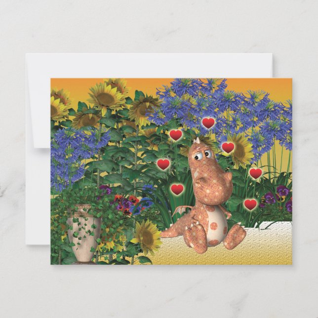 Invitación Romántico del dragón (Anverso)