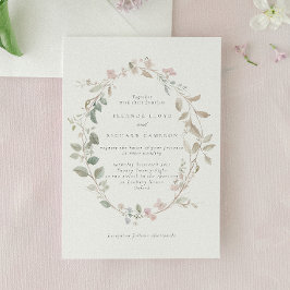 Invitación Romántico Delicado Boda Rubor Floral Wreath