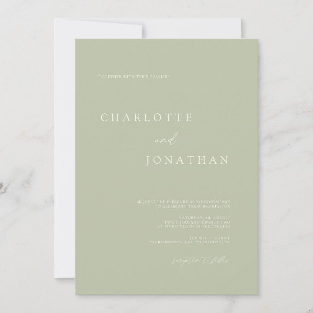 Invitación Romántico elegante Boda de sabios modernos (Anverso)