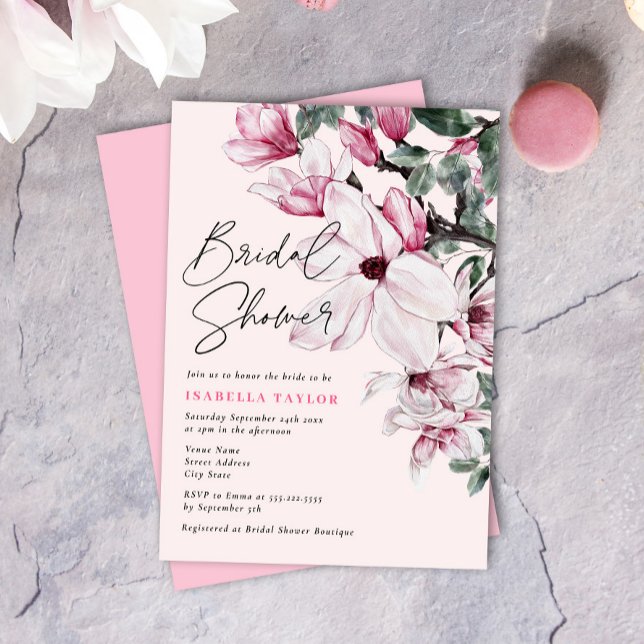 Invitación Romántico Elegante Ducha Mínima De Novias De Flore (Subido por el creador)