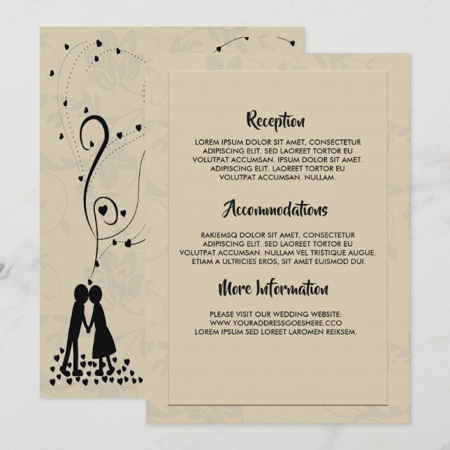 Invitación Romántico elegante moderno (Anverso / Reverso)