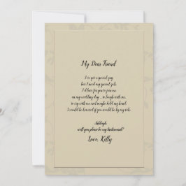 Invitación Romántico elegante moderno será mi dama de honor