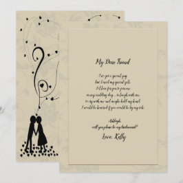 Invitación Romántico elegante moderno será mi dama de honor