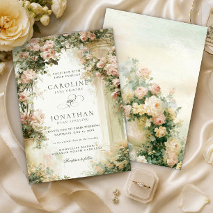 Invitación Romántico Estado Floral Acuarela Inspirado en la R