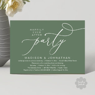 Invitación Romántico Feliz Nunca Después De Una Cena Fiesta Y