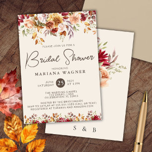Invitación Romántico festival floral de otoño para despedida