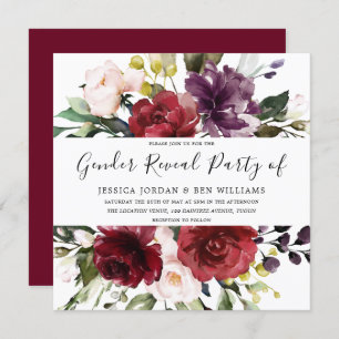Invitación Romántico Fiesta de revelación de género de rosa r