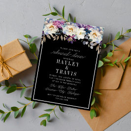Invitación Romántico Floral Moody Oscuro Ensayo de Flor Cena