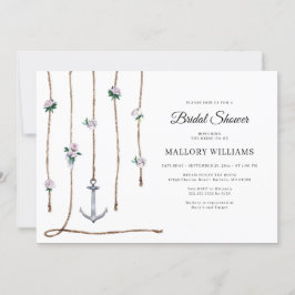 Invitación Romántico Floral Náutico Bridal Shower Invi