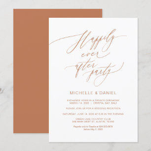 Invitación Romántico guión de cobre, boda fuga