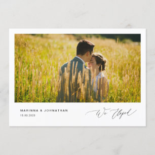 Invitación Romántico guión negro,, Casamiento fuga