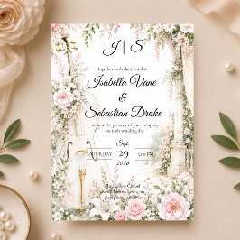 Invitación Romántico Jardín de Cello Serenidad Boda