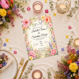 Invitación Romántico Jardín Secreto Floración Boda