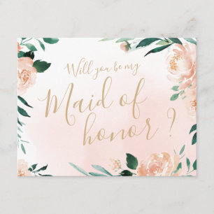 Invitación Romántico jardín Serás mi criada de honor