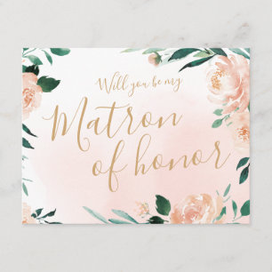 Invitación Romántico jardín ¿Serás mi matrona de honor?