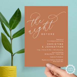 Invitación Romántico La Noche Antes Del Ensayo Del Boda