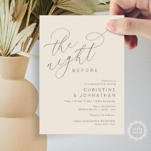 Invitación Romántico La Noche Antes Del Ensayo Del Boda