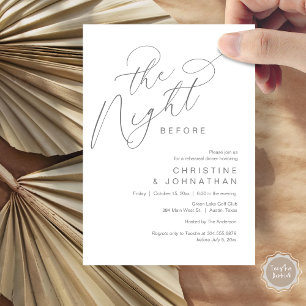 Invitación Romántico La Noche Antes Del Ensayo Del Boda