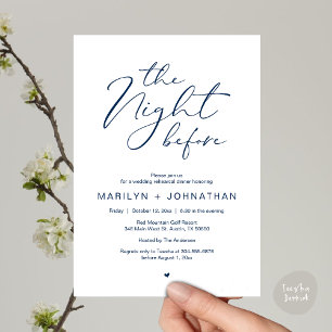 Invitación Romántico La Noche Antes Del Ensayo Del Boda
