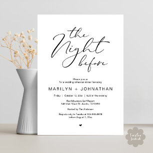 Invitación Romántico La Noche Antes Del Ensayo Del Boda