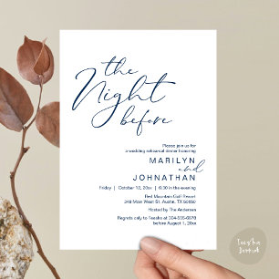 Invitación Romántico La Noche Antes Del Ensayo Del Boda
