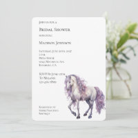 Romántico Lavanda Caballo Blanco Ducha de novia