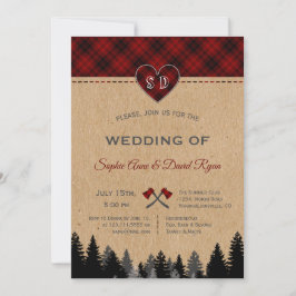 Invitación Romántico Lumberjack Jill Red Buffalo Barn Boda