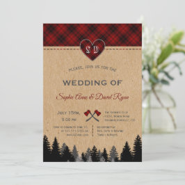 Invitación Romántico Lumberjack Jill Red Buffalo Barn Boda